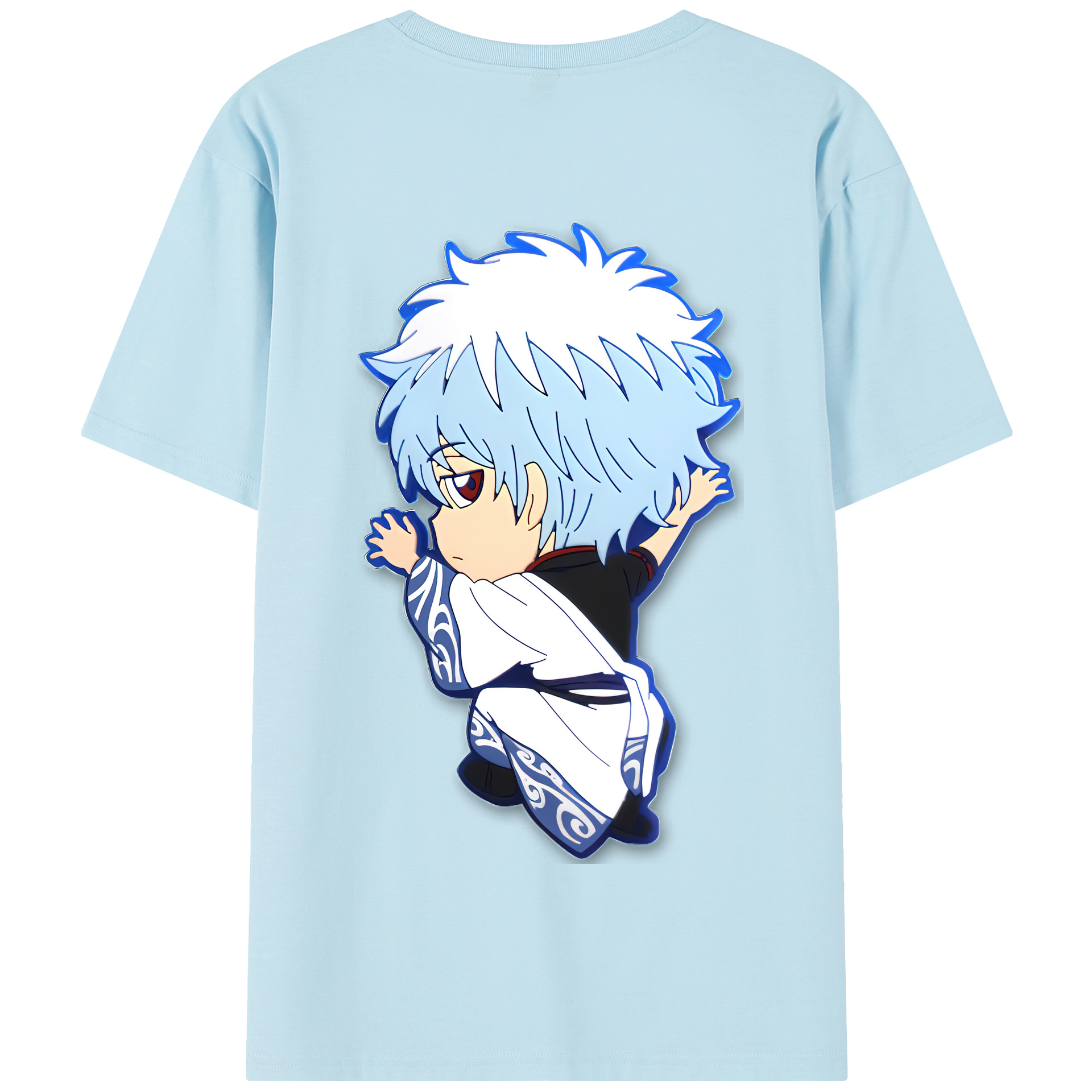 （画像用） ぎんたま 坂田銀時（さかたぎんとき） 神楽 志村新八（しむら しんぱち） GINTAMA Sakata Gintoki Kagura Shimura Shinpachi 綿100％半袖Tシャツ（背面プリント）